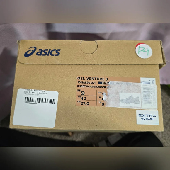 Asics Gel-Venture 8 Mens 9 Extra Wide 4E NEW Sheetrock/Habanero - Picture 6 of 6